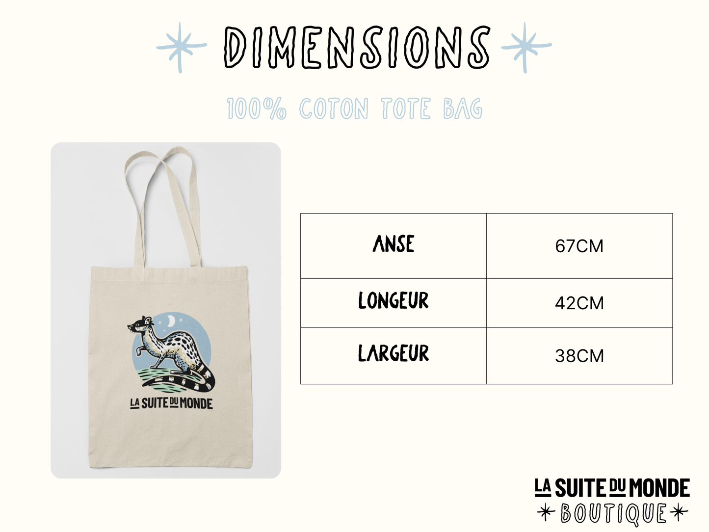 Tote-bag#01 | " La Genette Bleue "
